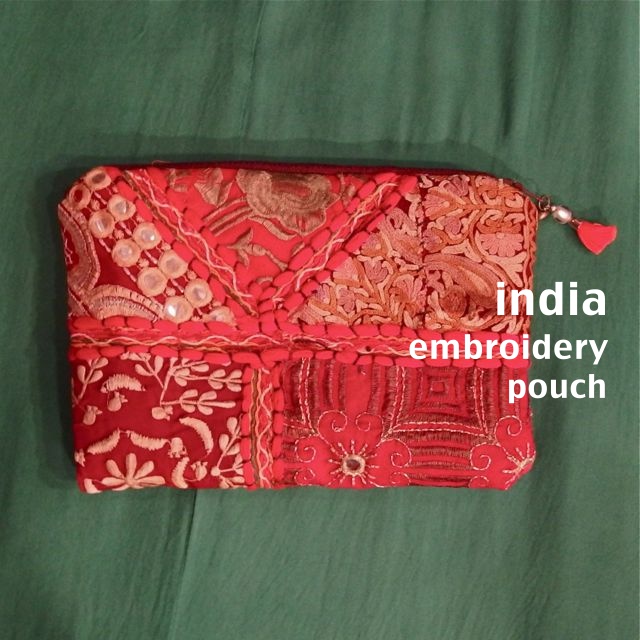 インド刺繍ポーチ - 亜色処